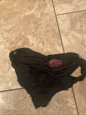 Victoria's Secret Black Scalloped Hipster bottom bathing suit